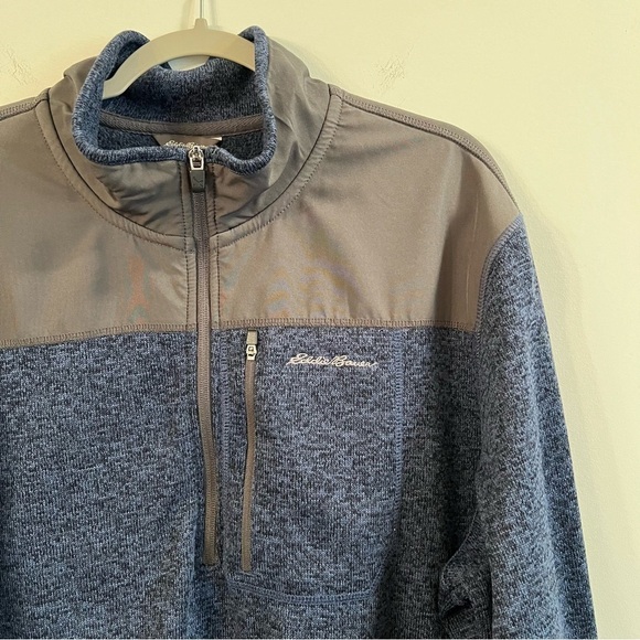 Men’s Eddie Bauer blue quarter zip pullover sweater size 2XL - Picture 2 of 5
